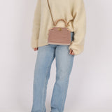 Ultra - Rare Fendi 2021 Haute Couture Light Pink Pearl and Velvet Small Peekaboo - FashioNica