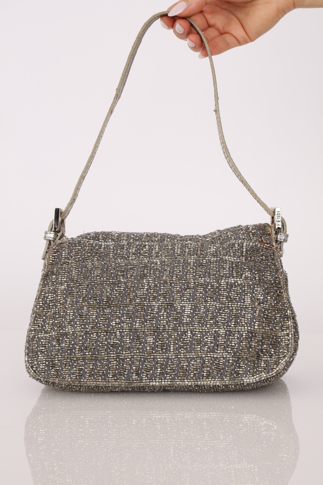 Ultra - Rare Fendi Beaded & Lizard Mini Mamma Baguette - FashioNica