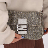 Ultra - Rare Fendi Beaded & Lizard Mini Mamma Baguette - FashioNica