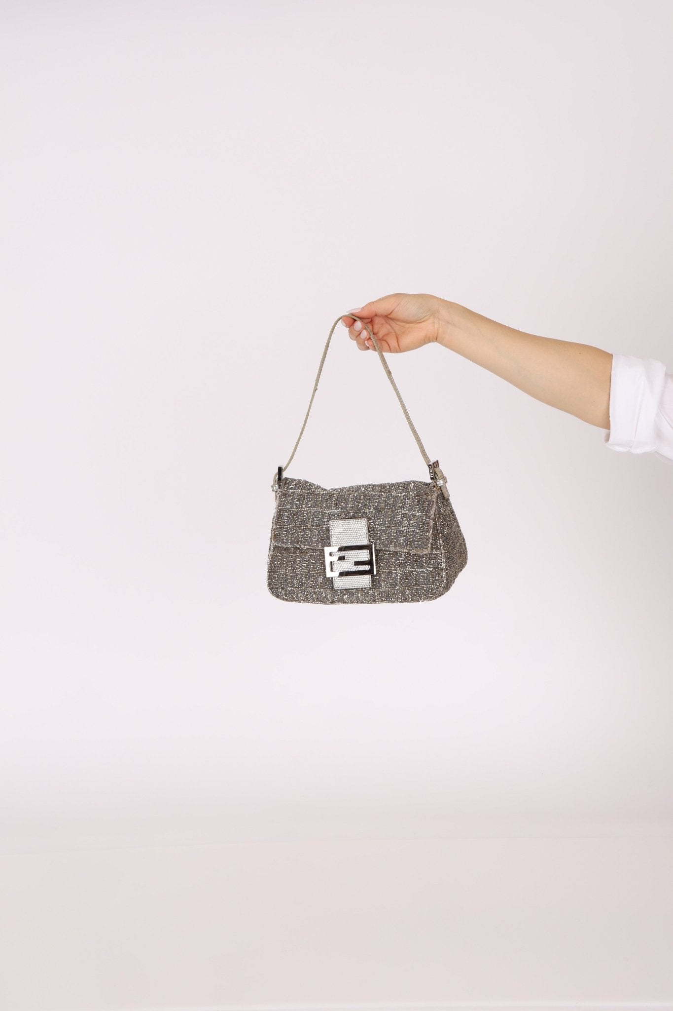 Ultra - Rare Fendi Beaded & Lizard Mini Mamma Baguette - FashioNica