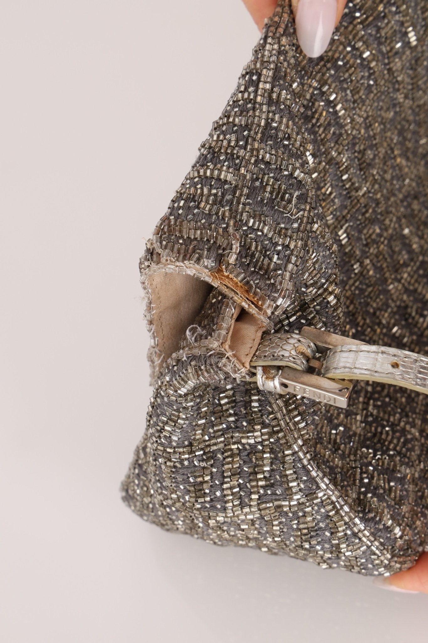 Ultra - Rare Fendi Beaded & Lizard Mini Mamma Baguette - FashioNica