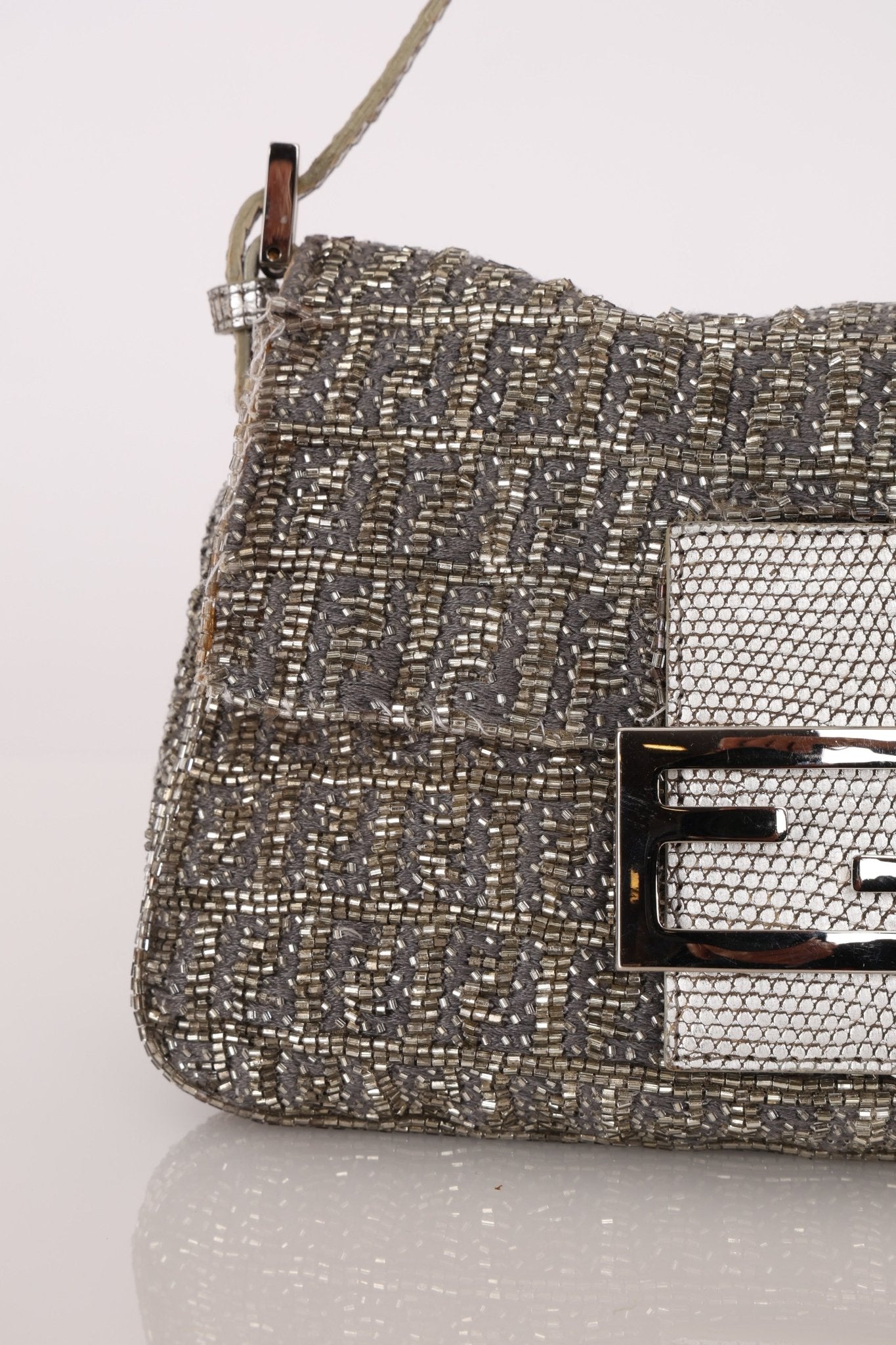 Ultra - Rare Fendi Beaded & Lizard Mini Mamma Baguette - FashioNica