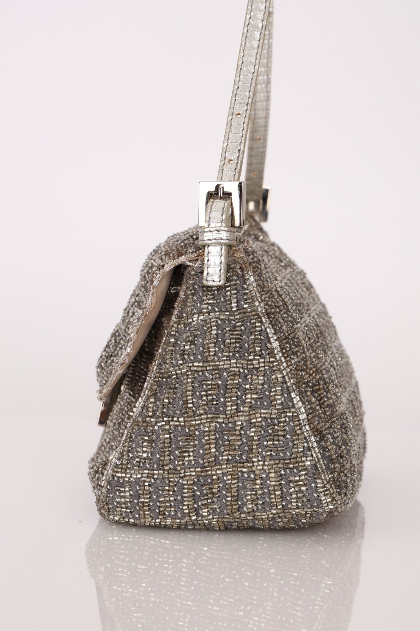 Ultra - Rare Fendi Beaded & Lizard Mini Mamma Baguette - FashioNica