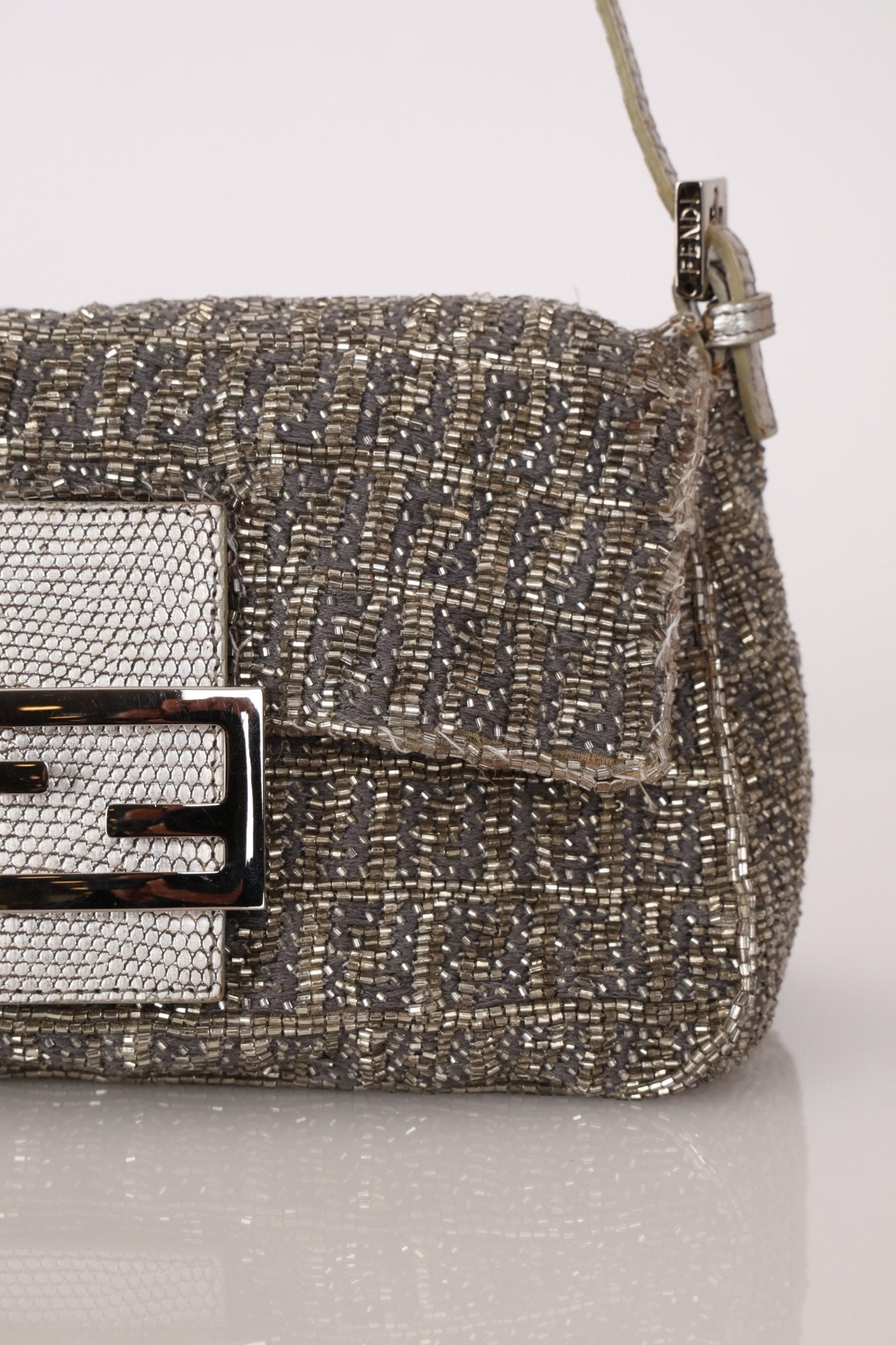 Ultra - Rare Fendi Beaded & Lizard Mini Mamma Baguette - FashioNica