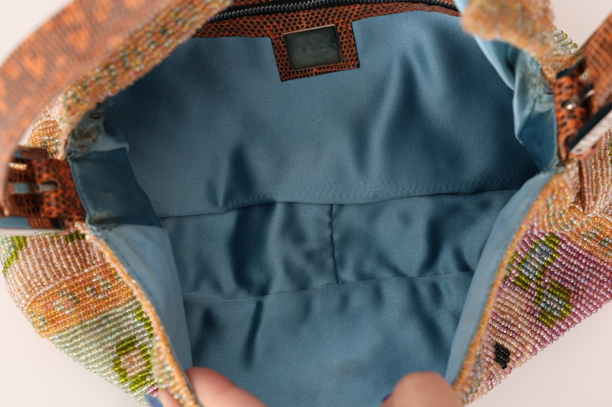 Ultra - Rare Fendi Beaded Lizard - Trimmed Baguette - FashioNica