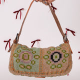 Ultra - Rare Fendi Beaded Lizard - Trimmed Baguette - FashioNica