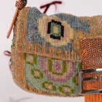 Ultra - Rare Fendi Beaded Lizard - Trimmed Baguette - FashioNica