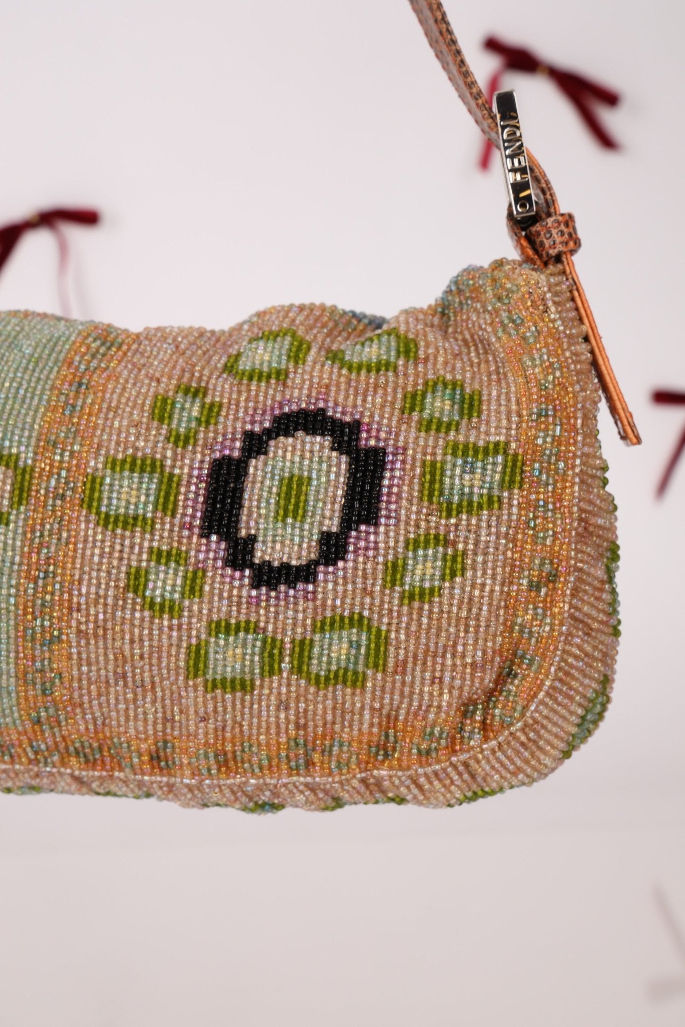 Ultra - Rare Fendi Beaded Lizard - Trimmed Baguette - FashioNica