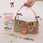 Ultra - Rare Fendi Beaded Lizard - Trimmed Baguette - FashioNica