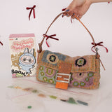 Ultra - Rare Fendi Beaded Lizard - Trimmed Baguette - FashioNica