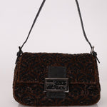 Ultra - Rare Fendi Brown Beaded, Lizard, & Crystal Floral Baguette - FashioNica