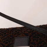 Ultra - Rare Fendi Brown Beaded, Lizard, & Crystal Floral Baguette - FashioNica