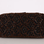 Ultra - Rare Fendi Brown Beaded, Lizard, & Crystal Floral Baguette - FashioNica