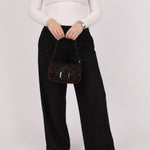 Ultra - Rare Fendi Brown Beaded, Lizard, & Crystal Floral Baguette - FashioNica