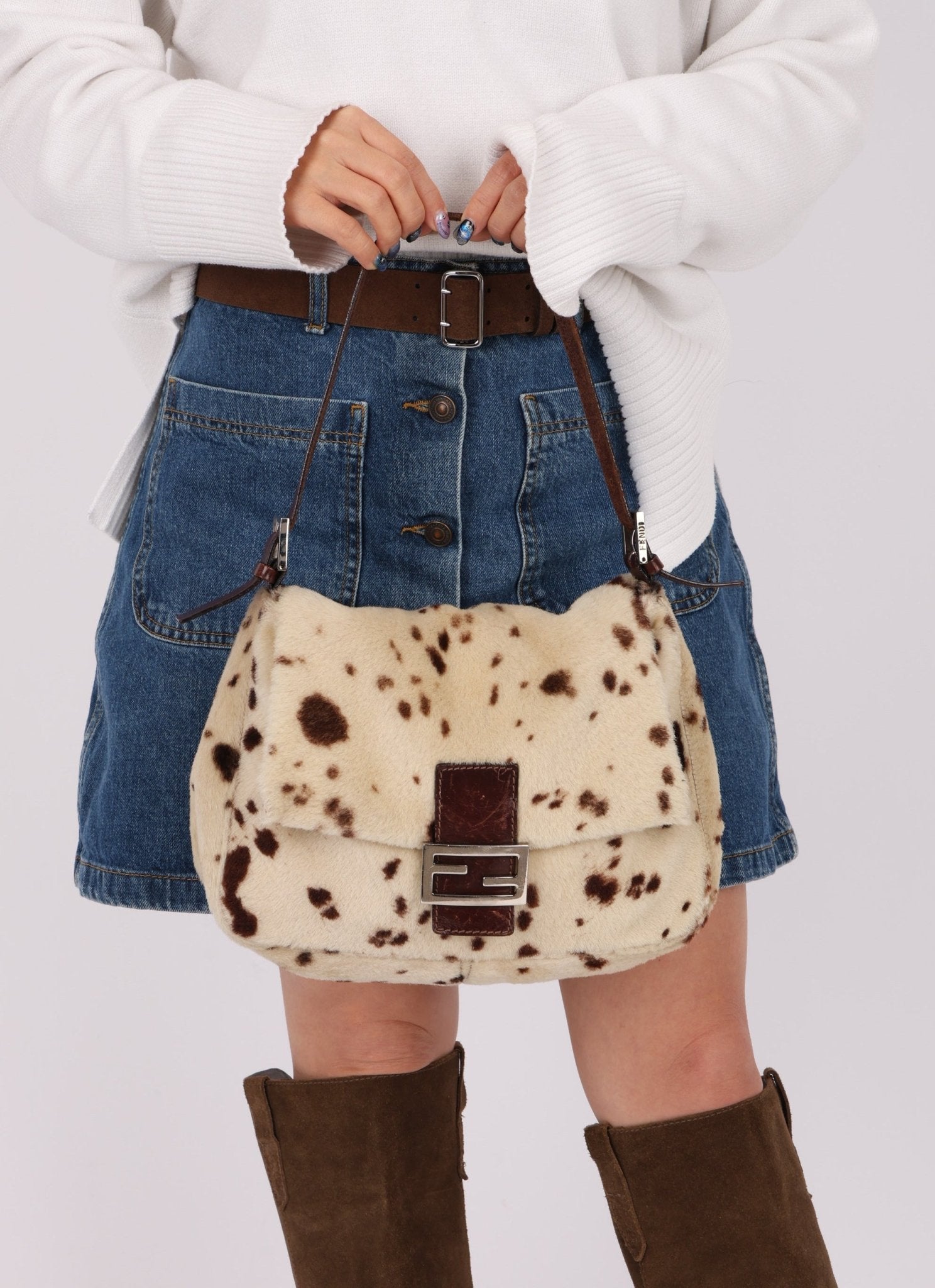 Ultra - Rare Fendi Dalmatian Mamma Baguette SHW - FashioNica