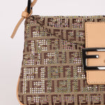 Ultra - Rare Fendi Double Flap Rhinestone Zucchino Baguette - FashioNica