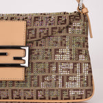 Ultra - Rare Fendi Double Flap Rhinestone Zucchino Baguette - FashioNica