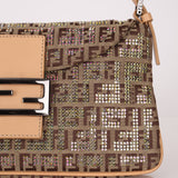 Ultra - Rare Fendi Double Flap Rhinestone Zucchino Baguette - FashioNica