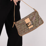 Ultra - Rare Fendi Double Flap Rhinestone Zucchino Baguette - FashioNica