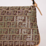Ultra - Rare Fendi Double Flap Rhinestone Zucchino Baguette - FashioNica