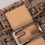 Ultra - Rare Fendi Double Flap Rhinestone Zucchino Baguette - FashioNica