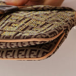 Ultra - Rare Fendi Double Flap Rhinestone Zucchino Baguette - FashioNica