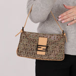 Ultra - Rare Fendi Double Flap Rhinestone Zucchino Baguette - FashioNica