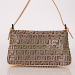 Ultra - Rare Fendi Double Flap Rhinestone Zucchino Baguette - FashioNica