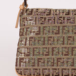 Ultra - Rare Fendi Double Flap Rhinestone Zucchino Baguette - FashioNica