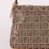 Ultra - Rare Fendi Double Flap Rhinestone Zucchino Baguette - FashioNica