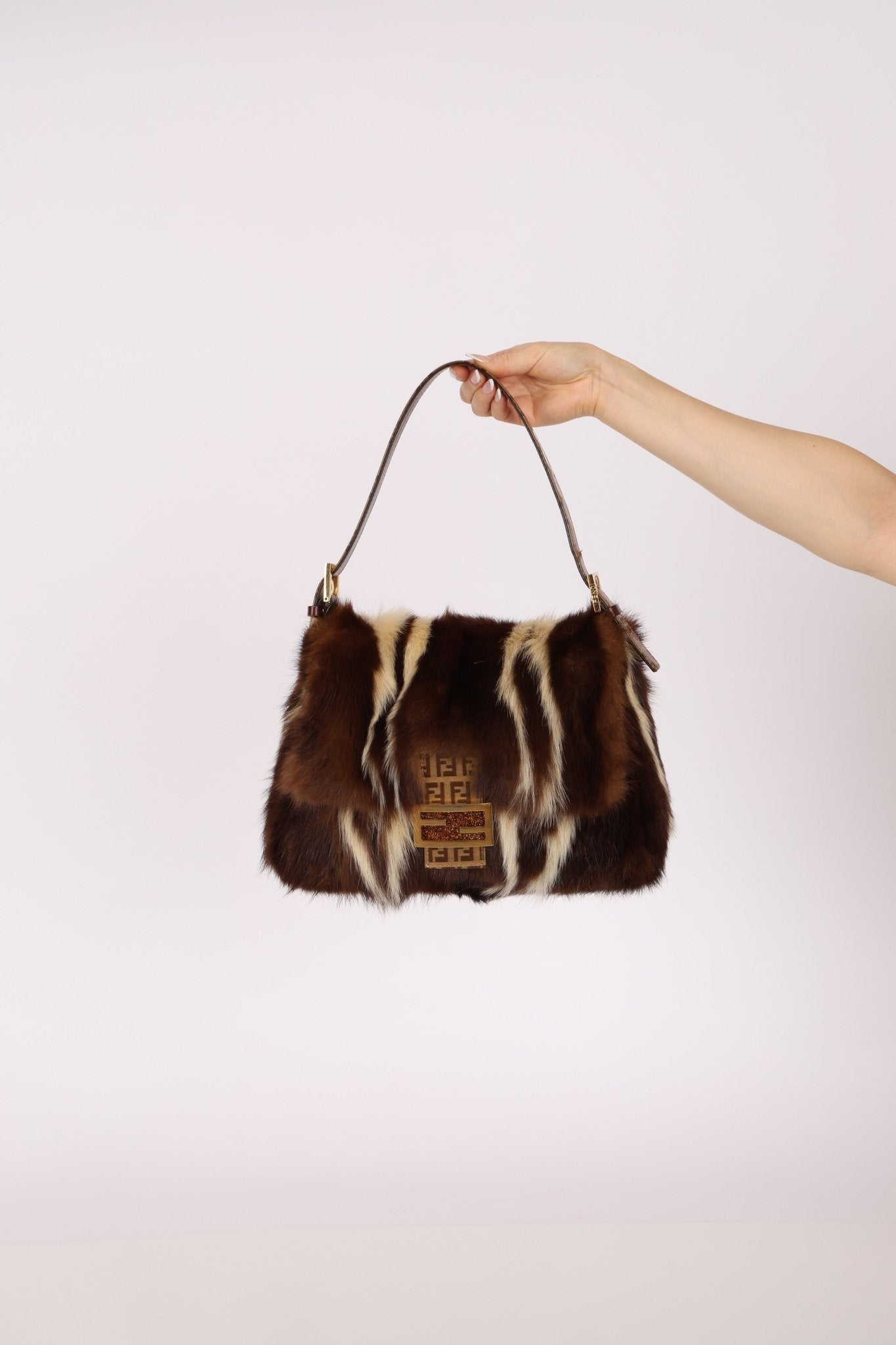 Ultra - Rare Fendi Fur and Zucchino Mamma Baguette - FashioNica