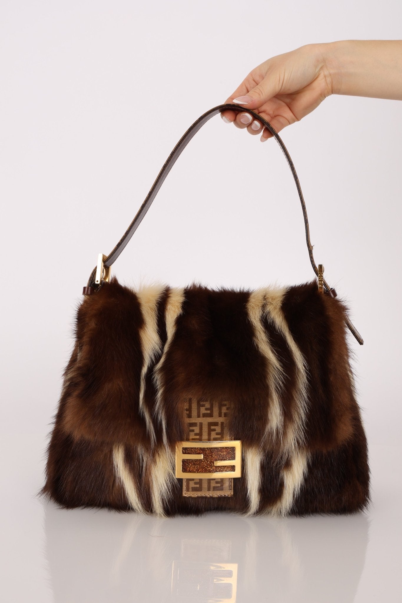 Ultra - Rare Fendi Fur and Zucchino Mamma Baguette - FashioNica