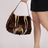 Ultra - Rare Fendi Fur and Zucchino Mamma Baguette - FashioNica