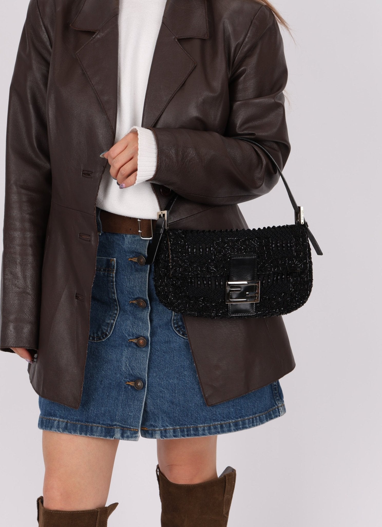 Ultra - Rare Fendi Hand - Beaded Baguette - FashioNica