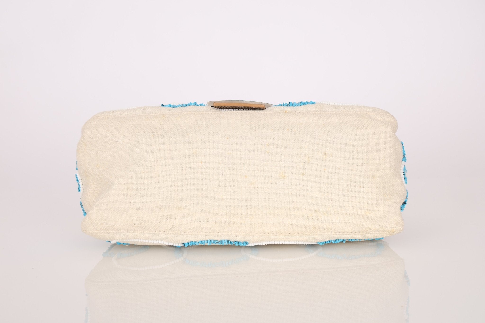 Ultra - Rare Fendi Linen Floral & Lizard Beaded Mamma Baguette - FashioNica