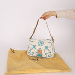 Ultra - Rare Fendi Linen Floral & Lizard Beaded Mamma Baguette - FashioNica