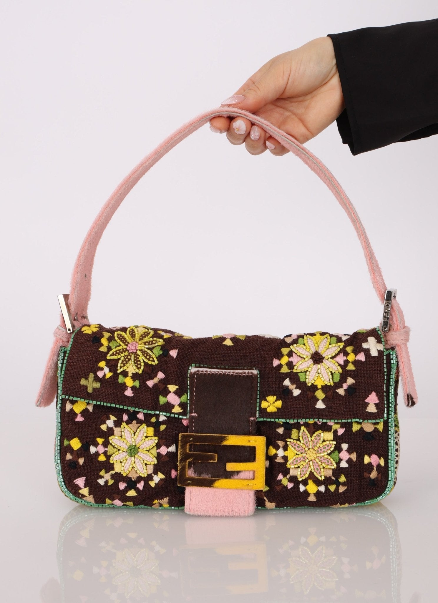 Ultra - Rare Fendi Ponyhair Beaded Baguette - FashioNica