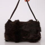 Ultra - Rare Fendi Rabbit Selleria Chocolate Mini Baguette - FashioNica