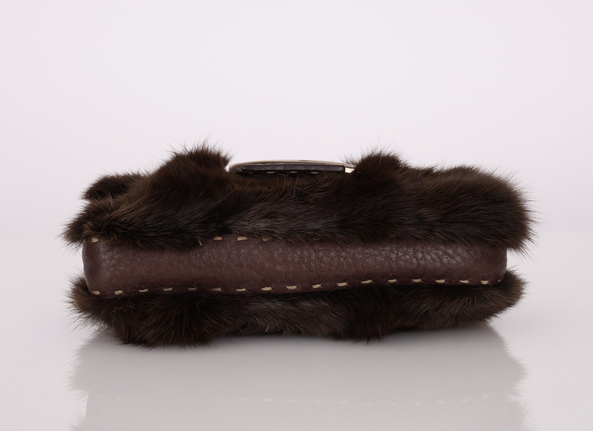 Ultra - Rare Fendi Rabbit Selleria Chocolate Mini Baguette - FashioNica