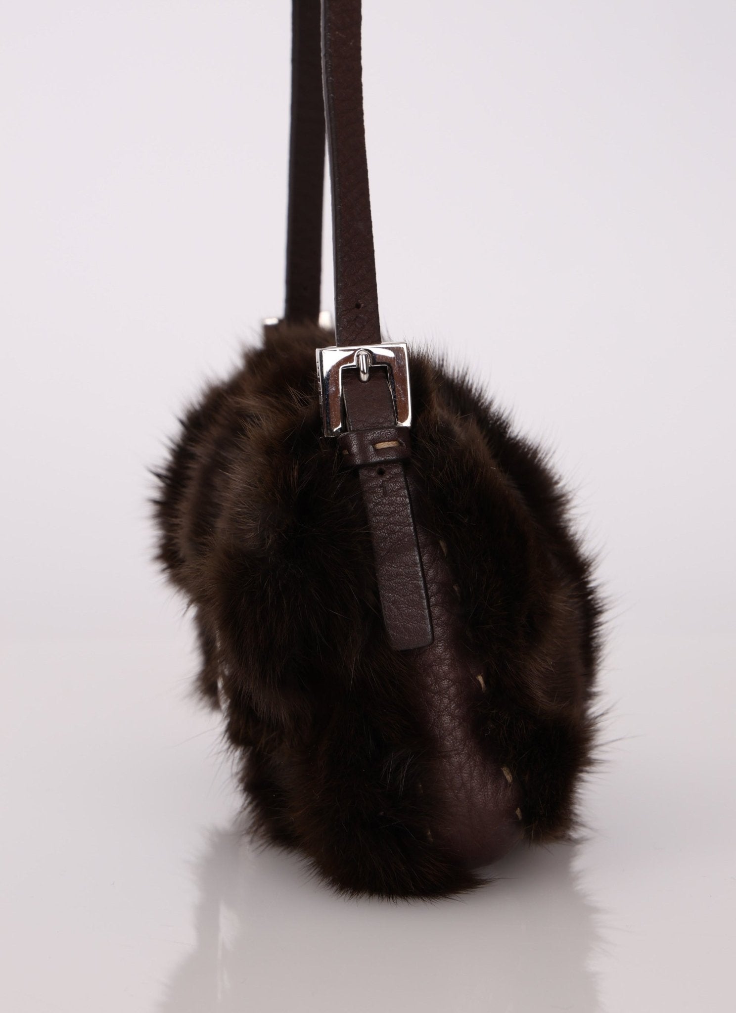 Ultra - Rare Fendi Rabbit Selleria Chocolate Mini Baguette - FashioNica