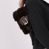 Ultra - Rare Fendi Rabbit Selleria Chocolate Mini Baguette - FashioNica