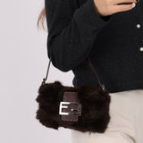 Ultra - Rare Fendi Rabbit Selleria Chocolate Mini Baguette - FashioNica