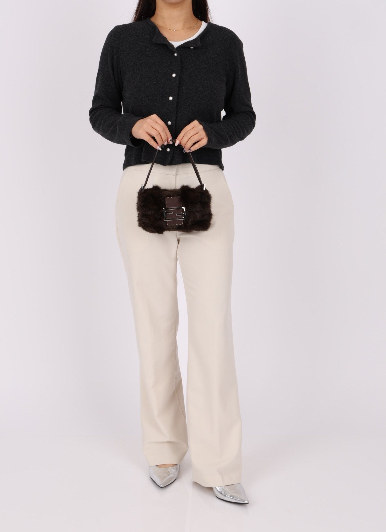 Ultra - Rare Fendi Rabbit Selleria Chocolate Mini Baguette - FashioNica