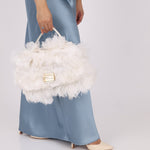 Ultra - Rare Fendi White Ostrich Feather Baguette - FashioNica