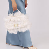 Ultra - Rare Fendi White Ostrich Feather Baguette - FashioNica