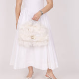 Ultra - Rare Fendi White Ostrich Feather Baguette - FashioNica