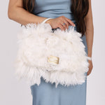 Ultra - Rare Fendi White Ostrich Feather Baguette - FashioNica