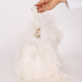 Ultra - Rare Fendi White Ostrich Feather Baguette - FashioNica