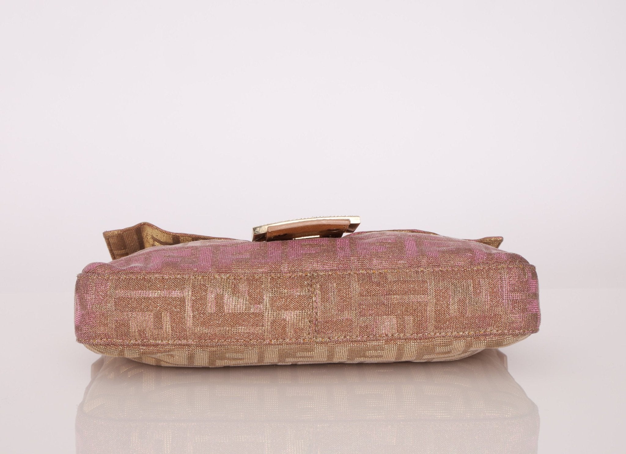 Ultra - Rare Fendi Zucca Metallic Crystal Baguette - FashioNica