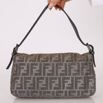 Ultra - Rare Fendi Zucca Metallic Crystal Baguette - FashioNica